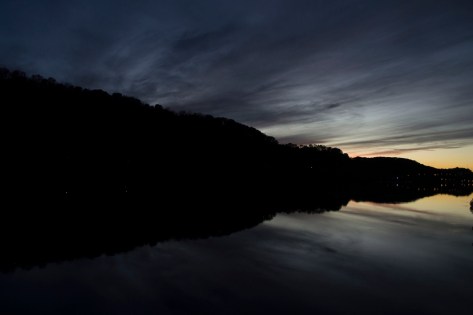sunset on river scene