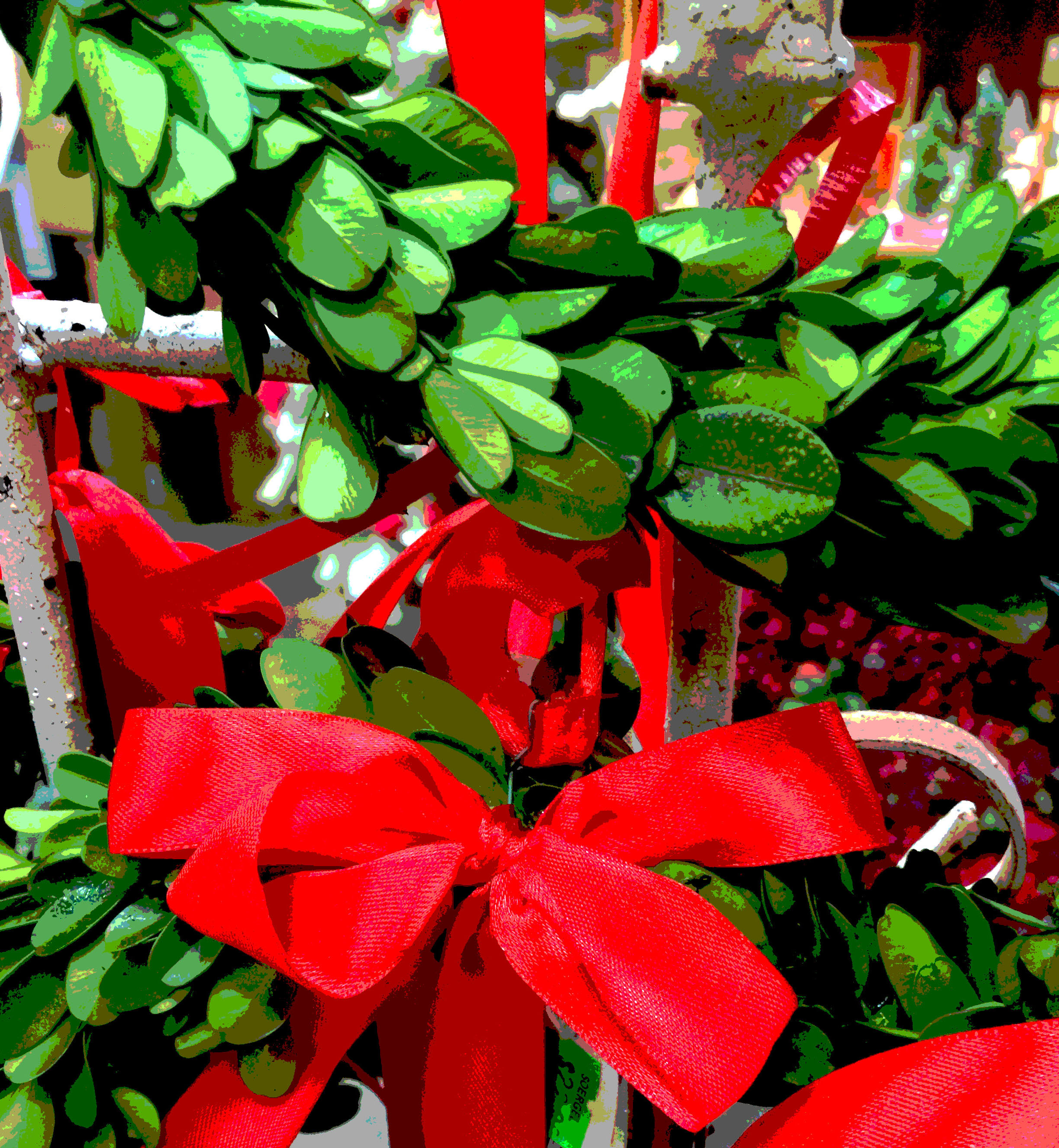 red-bow-and-greens