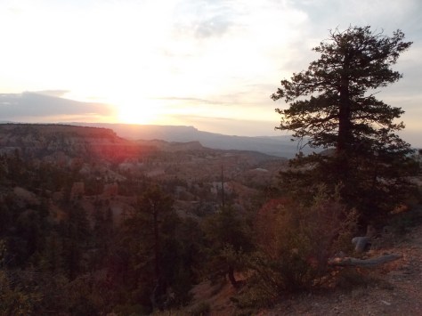 sunset in mountain valley