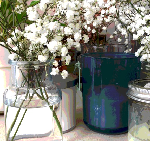 babys breath and candles poster