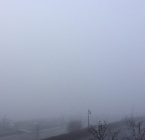 light in fog from balcony